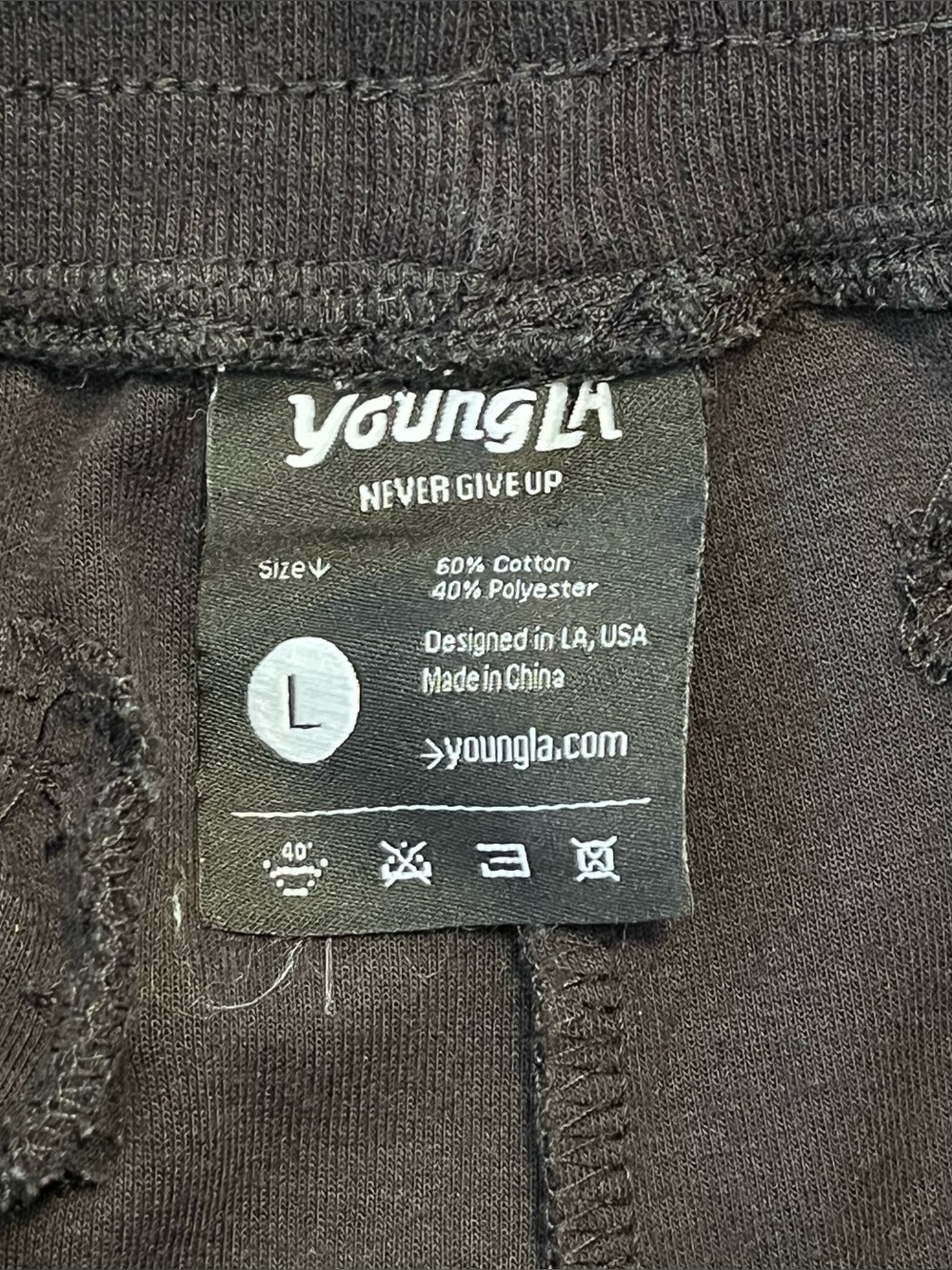 YoungLA Joggers Black White Mens Large - Picture 2 of 5